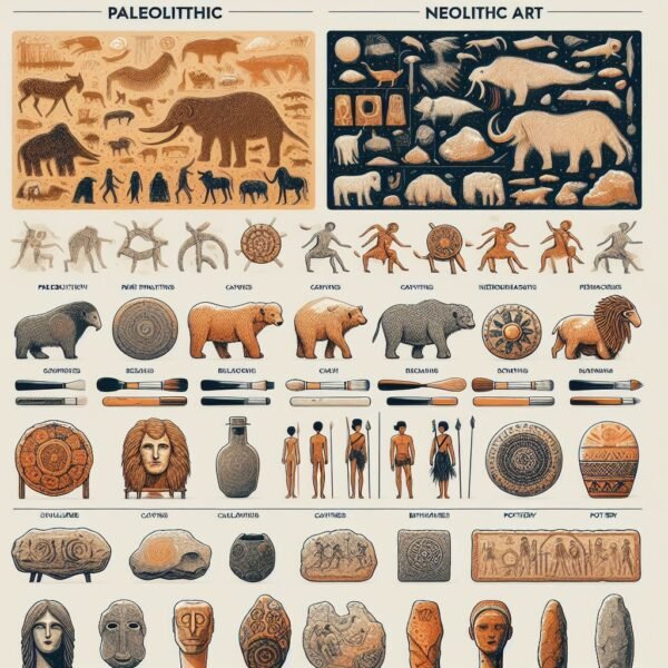 ¿Qué diferencia hay entre el arte Paleolítico y Neolítico?